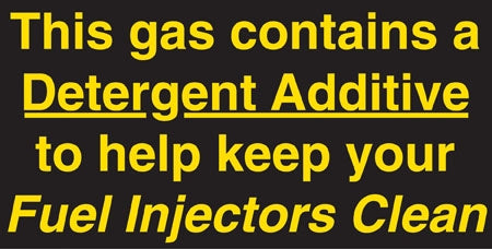 Decal- "Gas Contains Detergent Additive"