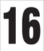 Pump Decal- Black on White, "Number 16"
