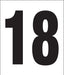 Pump Decal- Black on White, "Number 18"