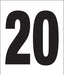 Pump Decal- Black on White, "Number 20"