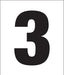 Pump Decal- Black on White, "Number 3"