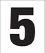 Pump Decal- Black on White, "Number 5"