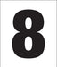 Pump Decal- Black on White, " Number 8"
