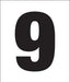 Pump Decal- Black on White, "Number 9"