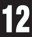 Pump Decal- White on Black, "Number 12"