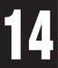 Pump Decal- White on Black, "Number 14"