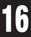 Pump Decal- White on Black, "Number 16"
