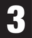 Pump Decal, White on Black, "Number 3"