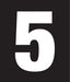 Pump Decal- White on Black, "Number 5"