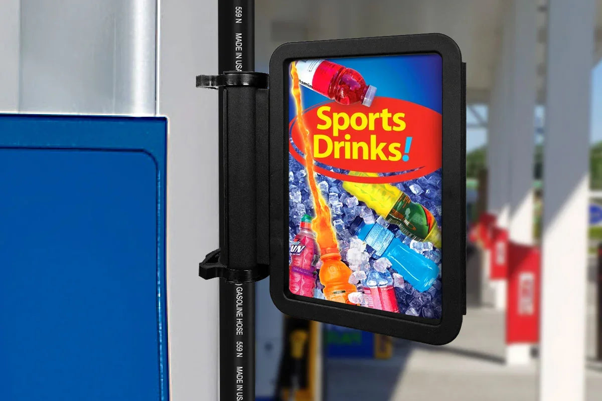 United Sign Company Black Gas Pump Squawker Frame - Heavy-Duty Outdoor Topper Sign Holder