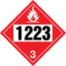 10.75" Square Truck Placard- "1223" Kerosene Class 3
