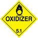 10.75" Square Truck Placard- Oxidizer Class 5.1