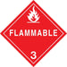 10.75" Square Truck Placard- "Flammable" Class 3