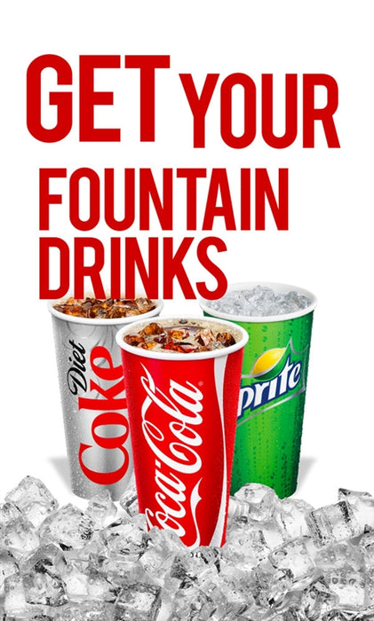 Fountain Drinks- 12" x 20" Vertical Pump Topper
