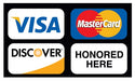 Credit Cards Honored Here- 12" x 20" Pump Topper Insert
